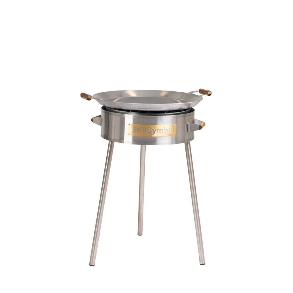 GrillSymbol Paellasetti PRO-580-INOX Ø58 cm D-400 kaasupoltin säädinletkusetti teräs