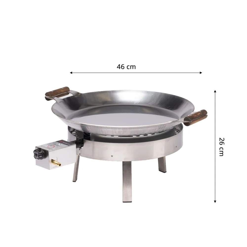 Best GrillSymbol Paellasetti PRO-460-INOX Ø 46 cm D-300 kaasupoltin säädinletkusetti teräs
