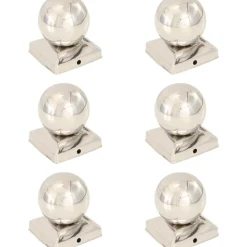 New FinePRICE Pallon muotoiset tolpan kärjet 6 kpl ruostumaton teräs 91x91 mm
