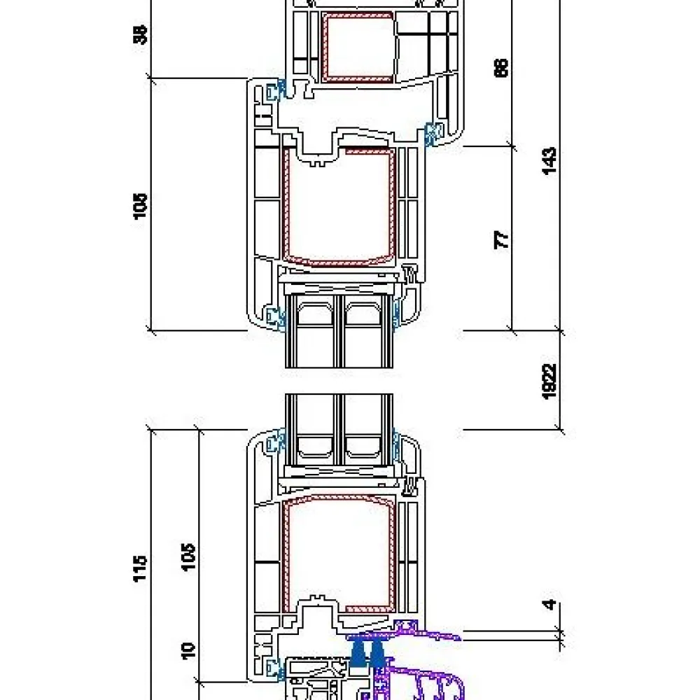 Seicom Parvekeovi PVC TD 3K, PVC, 3-lasinen mittatilausovi