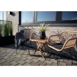 Outlet House Nordic Parvekepöytä Bilbao, 50x50cm, kokoontaitettava, tiikki, ruskea