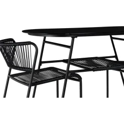 Hot Comfort Garden Parvekeryhmä Lamborg 120cm pöytä + 2 tuolia musta