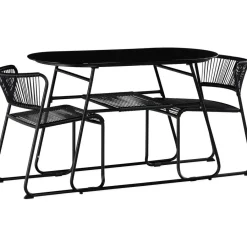 Hot Comfort Garden Parvekeryhmä Lamborg 120cm pöytä + 2 tuolia musta