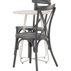 New Venture Home Parvekeryhmä , ø60cm beige Bacong-pöytä + 2 mustaa Tablas-tuolia