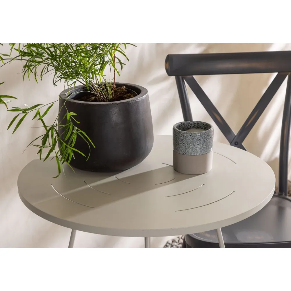 New Venture Home Parvekeryhmä , ø60cm beige Bacong-pöytä + 2 mustaa Tablas-tuolia