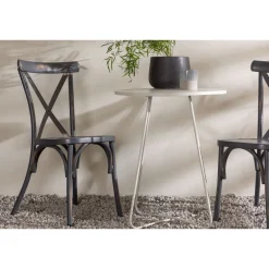New Venture Home Parvekeryhmä , ø60cm beige Bacong-pöytä + 2 mustaa Tablas-tuolia