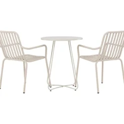 Sale Venture Home Parvekeryhmä , ø60cm beige Bacong-pöytä + 2 mustaa Peking-tuolia