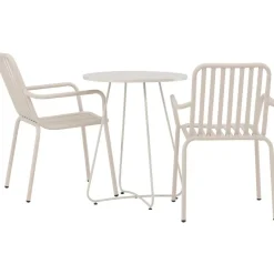 Sale Venture Home Parvekeryhmä , ø60cm beige Bacong-pöytä + 2 mustaa Peking-tuolia