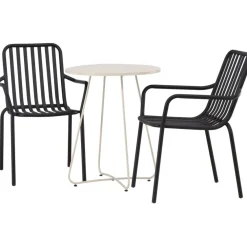 Sale Venture Home Parvekeryhmä , ø60cm beige Bacong-pöytä + 2 mustaa Peking-tuolia