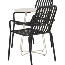 Sale Venture Home Parvekeryhmä , ø60cm beige Bacong-pöytä + 2 mustaa Peking-tuolia