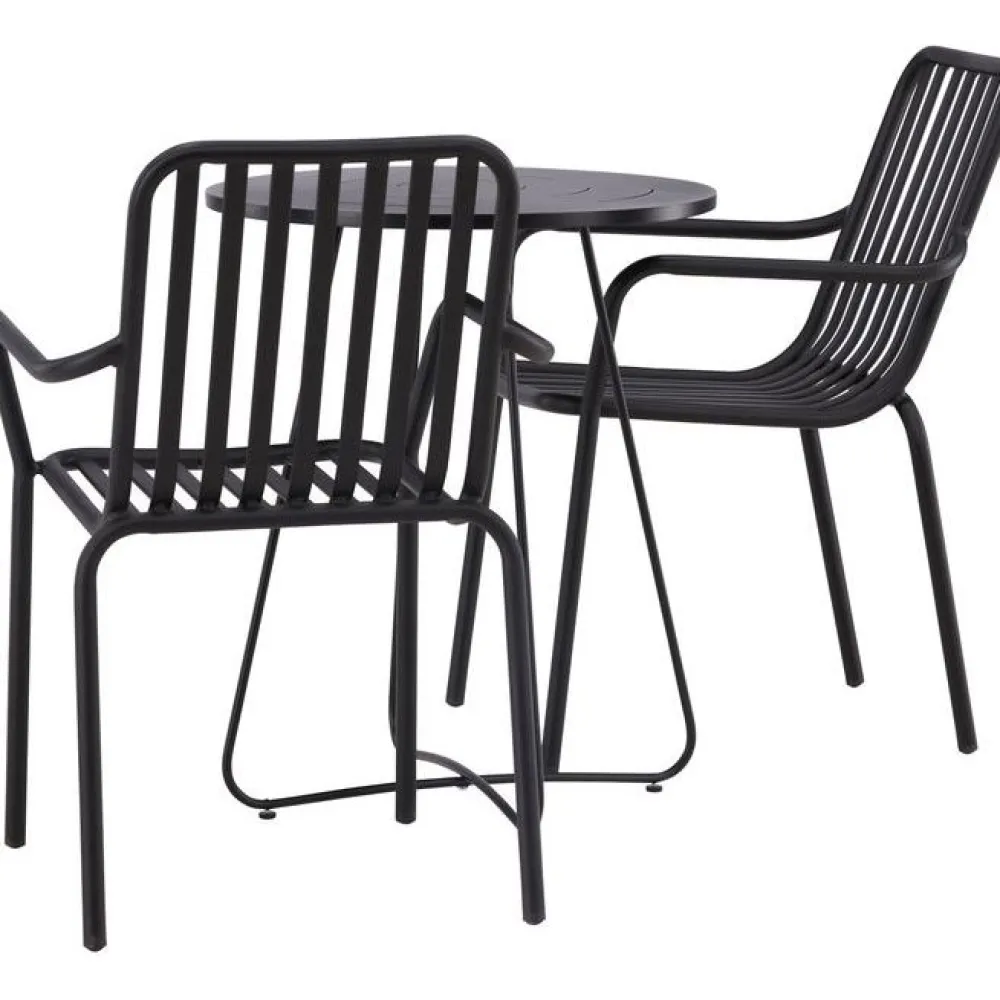 Sale Venture Home Parvekeryhmä , ø60cm beige Bacong-pöytä + 2 mustaa Peking-tuolia