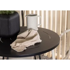 Sale Venture Home Parvekeryhmä , ø60cm beige Bacong-pöytä + 2 mustaa Peking-tuolia