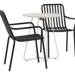 Sale Venture Home Parvekeryhmä , ø60cm beige Bacong-pöytä + 2 mustaa Peking-tuolia