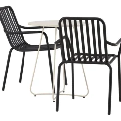 Sale Venture Home Parvekeryhmä , ø60cm beige Bacong-pöytä + 2 mustaa Peking-tuolia