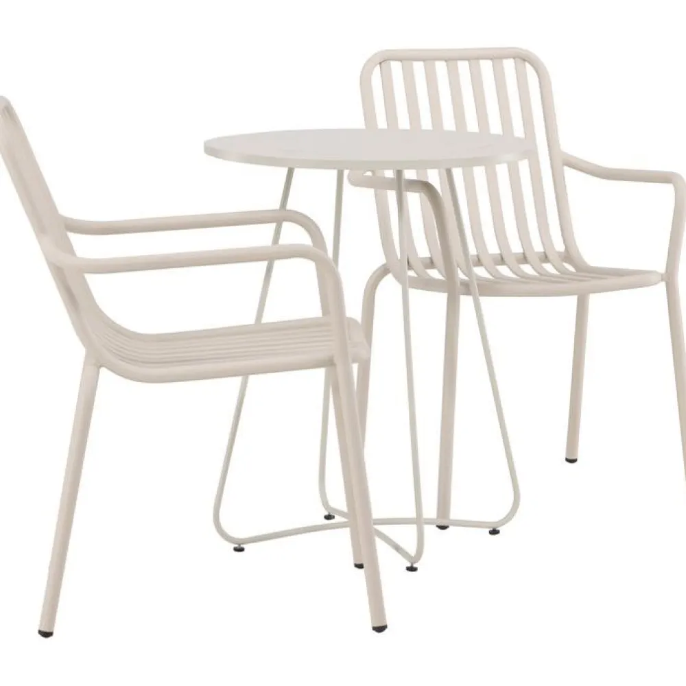 Sale Venture Home Parvekeryhmä , ø60cm beige Bacong-pöytä + 2 mustaa Peking-tuolia