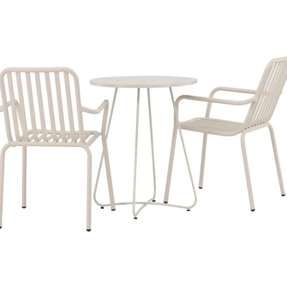 Sale Venture Home Parvekeryhmä , ø60cm beige Bacong-pöytä + 2 mustaa Peking-tuolia