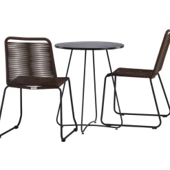Outlet Venture Home Parvekeryhmä , ø60cm Bacong-pöytä + 2 Lindos-tuolia