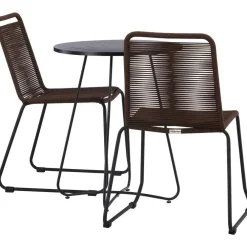 Outlet Venture Home Parvekeryhmä , ø60cm Bacong-pöytä + 2 Lindos-tuolia