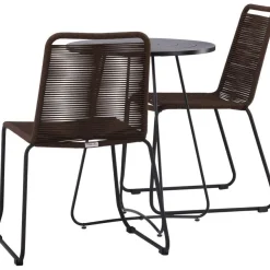 Outlet Venture Home Parvekeryhmä , ø60cm Bacong-pöytä + 2 Lindos-tuolia