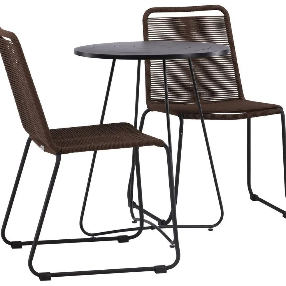 Outlet Venture Home Parvekeryhmä , ø60cm Bacong-pöytä + 2 Lindos-tuolia