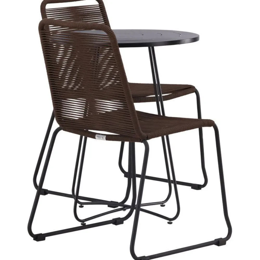 Outlet Venture Home Parvekeryhmä , ø60cm Bacong-pöytä + 2 Lindos-tuolia