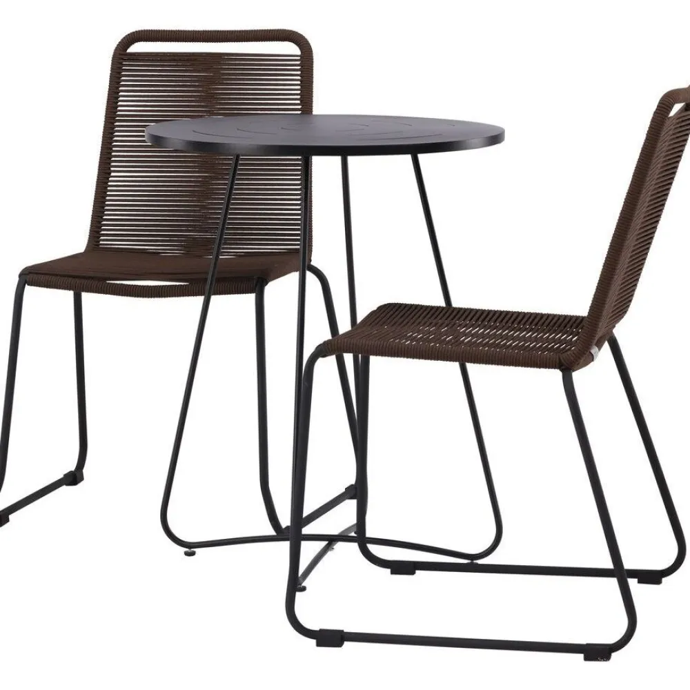 Outlet Venture Home Parvekeryhmä , ø60cm Bacong-pöytä + 2 Lindos-tuolia