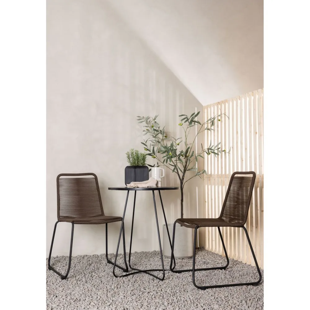 Outlet Venture Home Parvekeryhmä , ø60cm Bacong-pöytä + 2 Lindos-tuolia