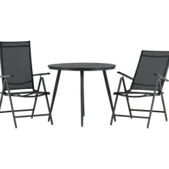 Venture Home Parvekeryhmä , ø90cm, harmaa/valkoinen Break-pöytä + 2 harmaata Break-säätötuolia