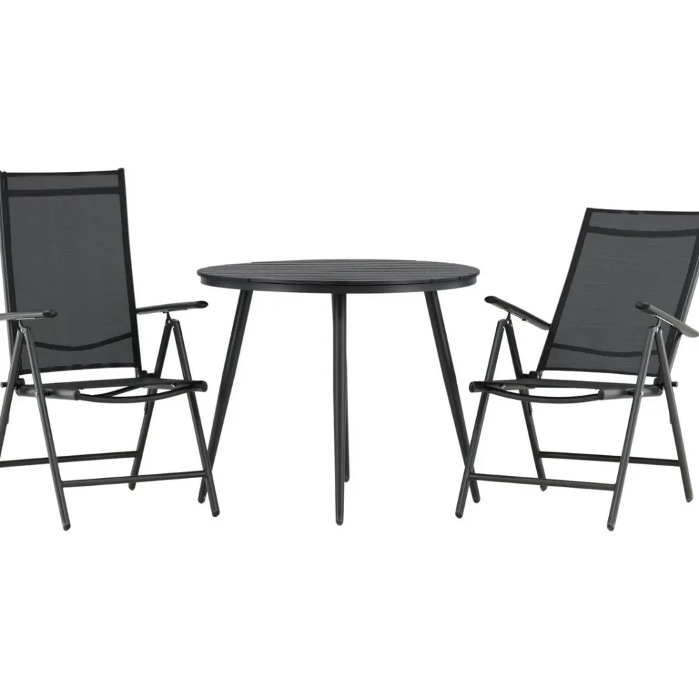 Venture Home Parvekeryhmä , ø90cm, harmaa/valkoinen Break-pöytä + 2 harmaata Break-säätötuolia