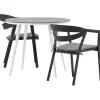 Online Venture Home Parvekeryhmä , ø90cm, harmaa/valkoinen Break-pöytä + 2 musta/harmaata Slit-tuolia