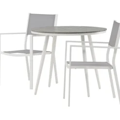 Discount Venture Home Parvekeryhmä , ø90cm, harmaa/valkoinen Break-pöytä + 2 harmaa-valkoista Copacabana-tuolia