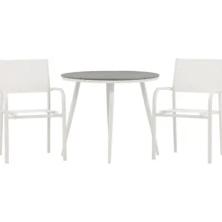 Discount Venture Home Parvekeryhmä , ø90cm, musta Break-pöytä + 2 mustaa, pinottavaa Santorini-tuolia