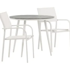 Discount Venture Home Parvekeryhmä , ø90cm, musta Break-pöytä + 2 mustaa, pinottavaa Santorini-tuolia