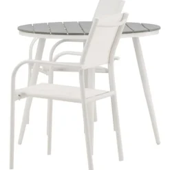 Discount Venture Home Parvekeryhmä , ø90cm, musta Break-pöytä + 2 mustaa, pinottavaa Santorini-tuolia