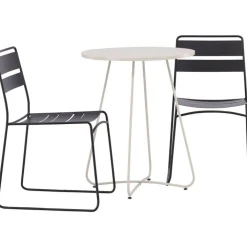 Clearance Venture Home Parvekeryhmä , ø60cm musta Bacong-pöytä + 2 mustaa Lina-tuolia