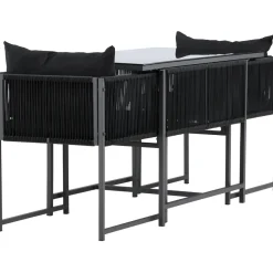 New Venture Home Parvekeryhmä Noto, 120x60cm Noto-pöytä + 2 Noto-tuolia, musta