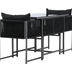 New Venture Home Parvekeryhmä Noto, 120x60cm Noto-pöytä + 2 Noto-tuolia, musta