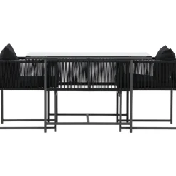 New Venture Home Parvekeryhmä Noto, 120x60cm Noto-pöytä + 2 Noto-tuolia, musta