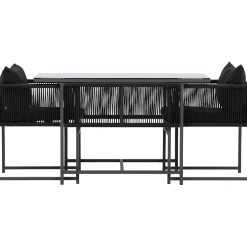 New Venture Home Parvekeryhmä Noto, 120x60cm Noto-pöytä + 2 Noto-tuolia, musta