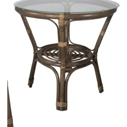 Discount Venture Home Parvekeryhmä Wera, ø60cm pöytä + 2 tuolia, rottinki, ruskea/luonnonvalkoinen
