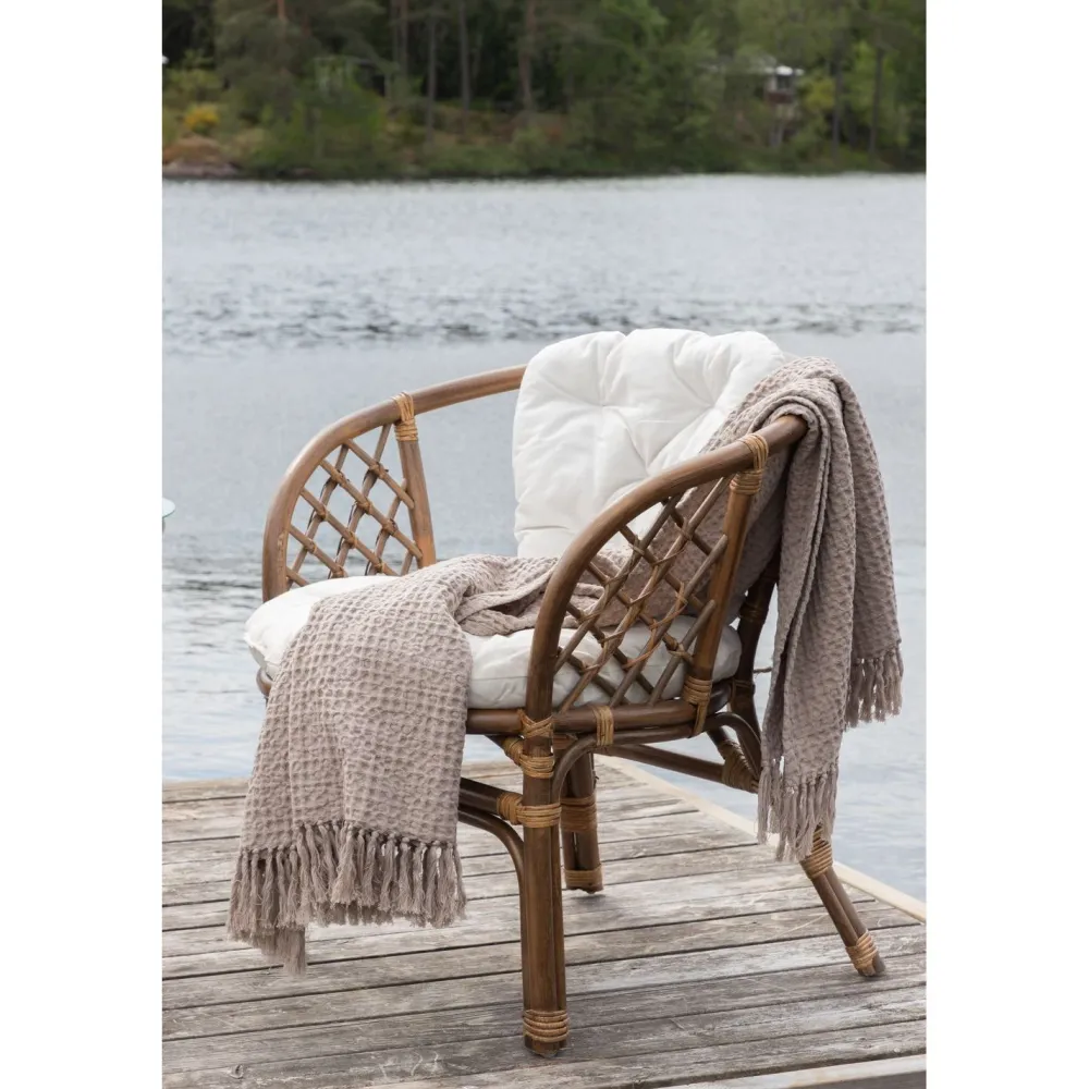 Discount Venture Home Parvekeryhmä Wera, ø60cm pöytä + 2 tuolia, rottinki, ruskea/luonnonvalkoinen