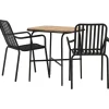 New Venture Home Parvekeryhmä ,  88x70cm Holmbeck-pöytä + 2 mustaa Peking-tuolia