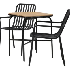 New Venture Home Parvekeryhmä ,  88x70cm Holmbeck-pöytä + 2 mustaa Peking-tuolia