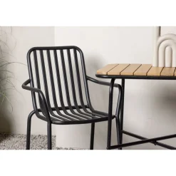New Venture Home Parvekeryhmä ,  88x70cm Holmbeck-pöytä + 2 mustaa Peking-tuolia
