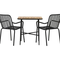 New Venture Home Parvekeryhmä ,  88x70cm Holmbeck-pöytä + 2 mustaa Peking-tuolia