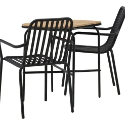 New Venture Home Parvekeryhmä ,  88x70cm Holmbeck-pöytä + 2 mustaa Peking-tuolia