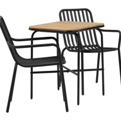 New Venture Home Parvekeryhmä ,  88x70cm Holmbeck-pöytä + 2 mustaa Peking-tuolia
