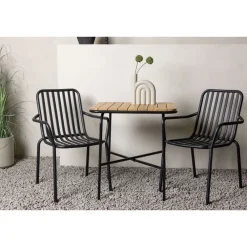 New Venture Home Parvekeryhmä ,  88x70cm Holmbeck-pöytä + 2 mustaa Peking-tuolia