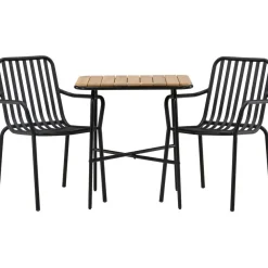 New Venture Home Parvekeryhmä ,  88x70cm Holmbeck-pöytä + 2 mustaa Peking-tuolia