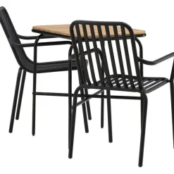 New Venture Home Parvekeryhmä ,  88x70cm Holmbeck-pöytä + 2 mustaa Peking-tuolia